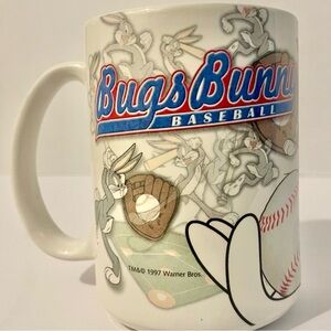 Looney Tunes Bugs Bunny Baseball Warner Bros. ‘97 Mug Coffee Tea Collectible VTG